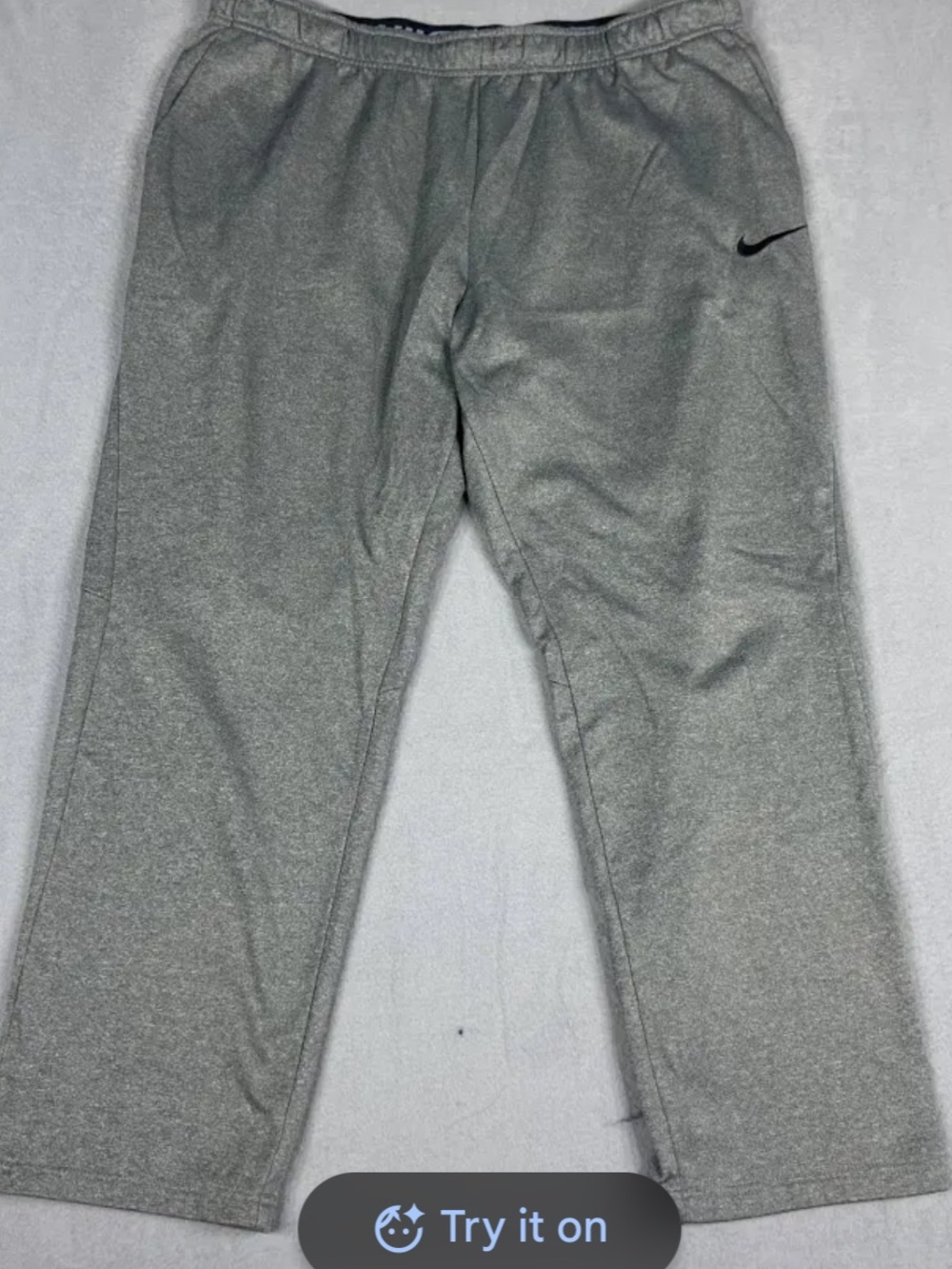 Nike Gray Men's Therma-fit Sweatpants with Black Swoosh
